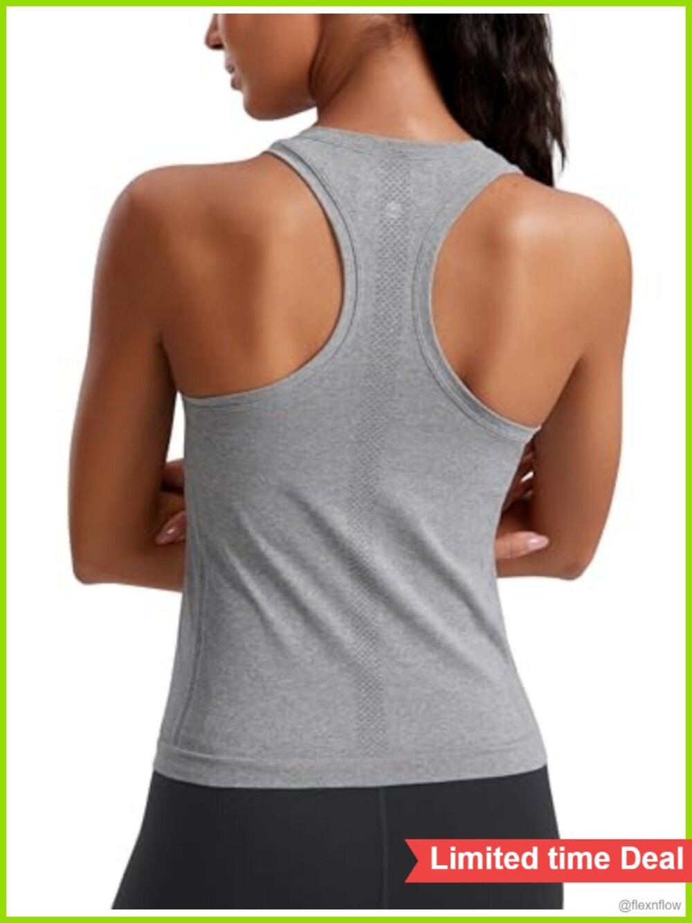 Seamless Racerback Tank Top Women's Athletic Sleeveless High Neck